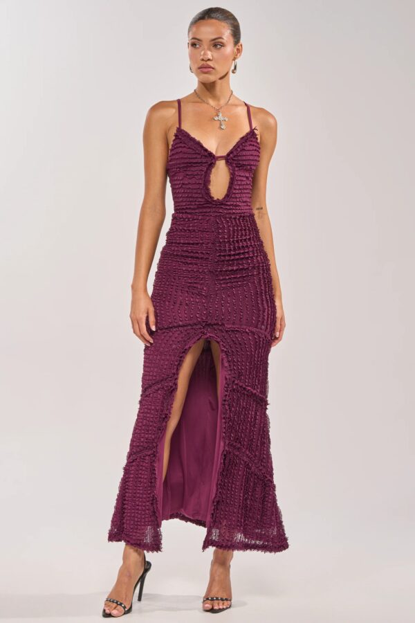 Plus One Plum Ruched Maxi Dress for Women