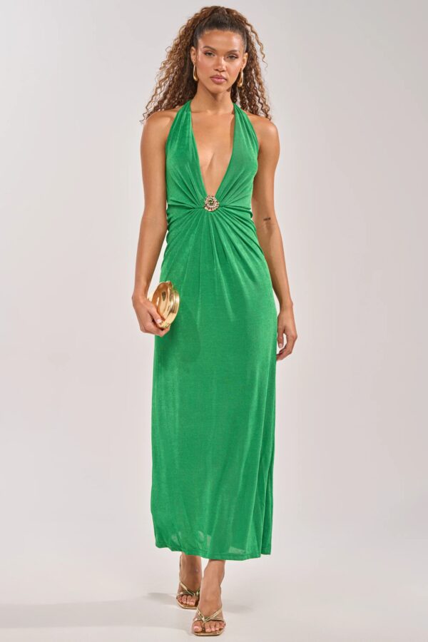 See It To Believe It Green Mesh Maxi Dress for Women