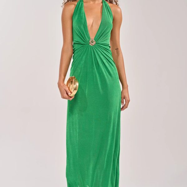 See It To Believe It Green Mesh Maxi Dress for Women (3)